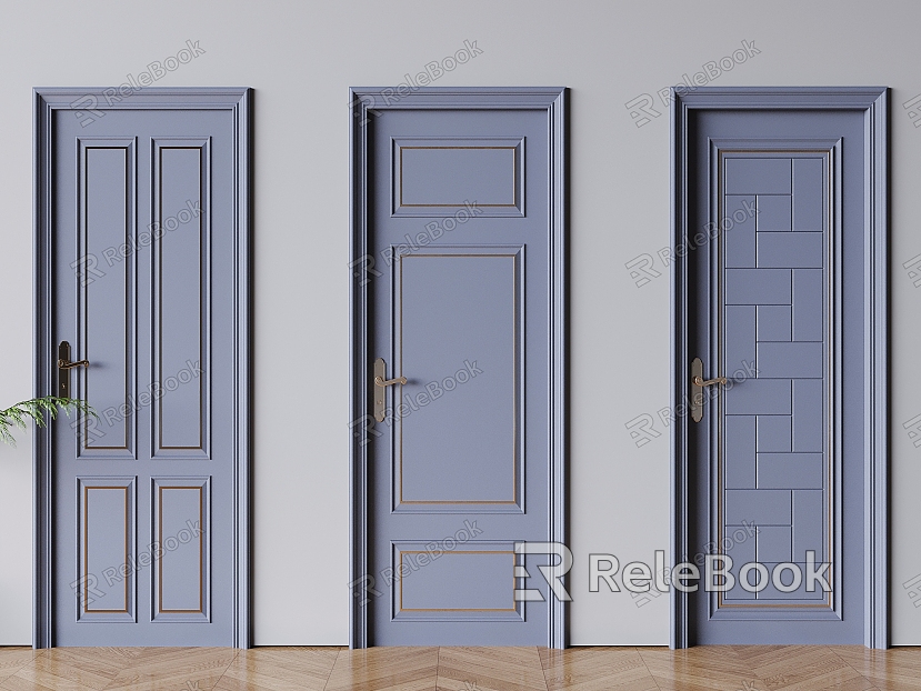 European-style solid wood flat door European-style indoor single door model