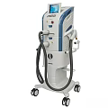 White and Blue M22 Mobile Medical Trolley with Wheels Control Panel and Hoses