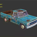 Vintage Blue Truck With Rusty Details And Red Accents Classic Design