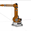 Industrial Robotic Arm Equipment Featuring Orange Mechanical Structure And Stable Base 3d model