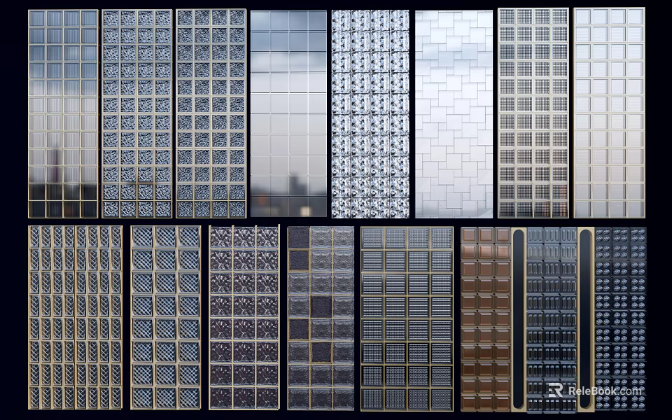 Wall Decorative Tiles With Various Patterns Textures For Interior Exterior Spaces 3d model