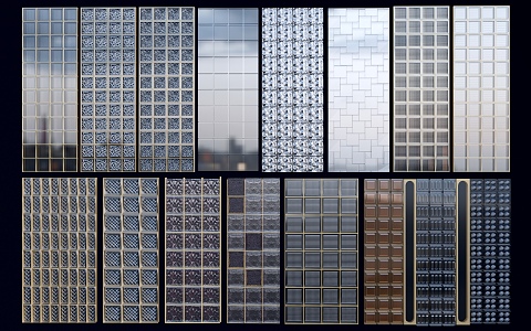 Modern Glass Tile Glass Partition Changhong Glass Crystal Tile Glass Screen Art Glass 3d model