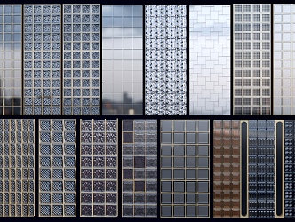 Modern Glass Tile Glass Partition Changhong Glass Crystal Tile Glass Screen Art Glass 3d model