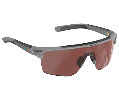 Gray Frame Sunglasses With Brown Lenses And Sporty Design For Outdoor Activities 3d model