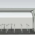 Outdoor Bicycle Parking Canopy Structure With Metal Racks And Shelter Design