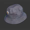 Stylish Gray Cotton Bucket Hat Featuring Small Logo For Casual Daily Wear