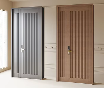 Modern security door entry door 3d model