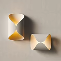 Modern Curved Wall Lamps With Stylish Design And Warm Yellow Light Illuminating Neutral Wall