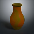 Orange And Green Decorative Vase With Gradient Pattern And Smooth Surface
