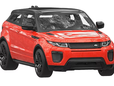 Stylish Red SUV Car With Black Roof Black Wheels And Sleek Front Grille 3d model