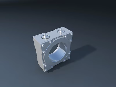 Sturdy Metal Arch Structural Component with Circular Opening and Bolted Design 3d model