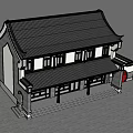 Chinese-style Ancient Building Shops 3d model