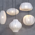 White Hanging Pendant Lights With Various Shapes And Modern Design For Interior Decoration