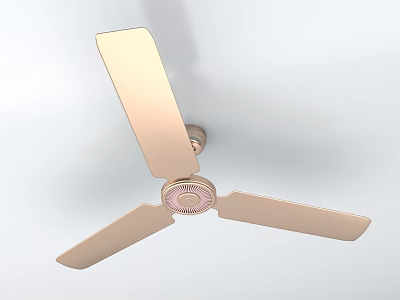 Rose Gold Ceiling Fan With Three Blades Modern Design For Home Interior 3d model