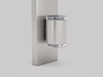 Contemporary Wall Mounted Sconce with Brushed Silver Metal Frame and Clear Glass Accents 3d model