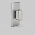Contemporary Wall Mounted Sconce with Brushed Silver Metal Frame and Clear Glass Accents