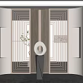 Entrance Screen Partition Screen New Chinese Style Entrance New Chinese Style Partition Metal Partition Hollow 3d model