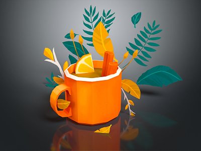 Modern Juice Hot Juice Hot Apple Juice Drink 3d model