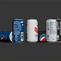 Blue and Black Pepsi Cola Beverage Cans Arranged on Reflective Surface