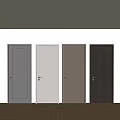 Modern Flush Doors In Different Colors For Home Interior Design 3d model