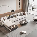 Modern sofa coffee table combination 3d model