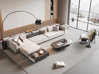 Modern sofa coffee table combination 3d model