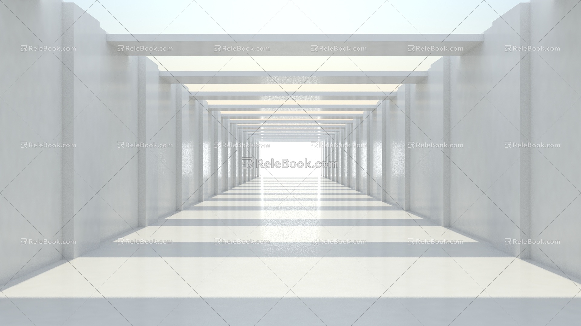 modern business space white abstract business space 3d model