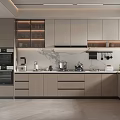 Modern Kitchen Interior Design With Sleek Cabinets Integrated Appliances And Soft Lighting 3d model