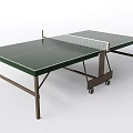 Green Ping Pong Table Sports Equipment With Net Wheels And Sturdy Frame