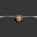 Child Character With Orange Hair And Glasses In Gray Suit Arms Outstretched