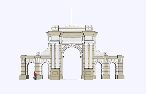 European-style retro style archway European-style archway European-style archway 3d model