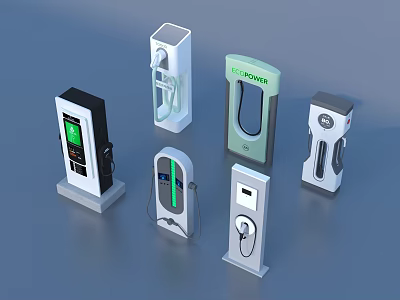 Various Modern Charging Stations As Practical Daily Life Supplies With Sleek Designs 3d model