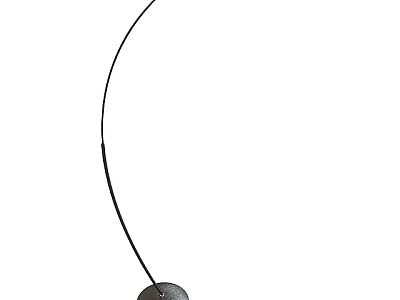 Sleek Modern Floor Lamp With Curved Stand And Round Shade For Contemporary Home Decor 3d model