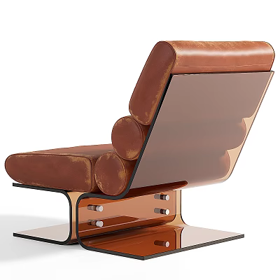 Modern Office Chair With Brown Leather Upholstery And Sleek Frame 3d model