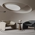 Tradition leisure chair side table lamp floor lamp 3d model