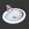 Round White Bathroom Basin With Chrome Faucet And Sleek Modern Design