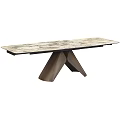 Modern Dining Table Set With Marble Pattern Top And Geometric Metal Legs 3d model
