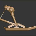 Golden Metal Hardware Tool with Mechanical Structure Shiny Finish and Detailed Design