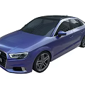 Blue Audi Sedan With Black Roof Sleek Body And Alloy Wheels