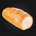 Golden Crust Long Loaf Bread With Top Slits Shiny Surface And Soft White Interior