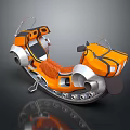 Futuristic Orange Car With Comfortable Seats And Silver Accent Design Features 3d model