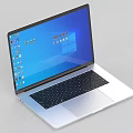Silver Modern Laptop with Windows Desktop Interface and Multiple Application Icons