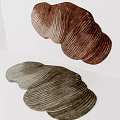 Shaped Rugs in Brown Tones with Wavy Striped Texture Modern Artistic Interior Design