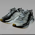 White And Gray Casual Sporty Sneakers With Yellow Sole For Everyday Wear