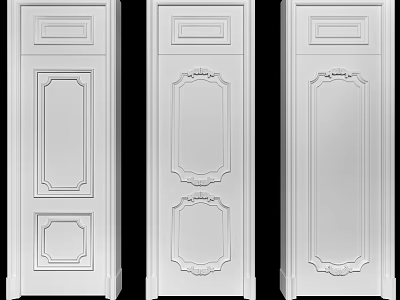 White Swing Doors With Various Decorative Panel Designs For Home Interior 3d model