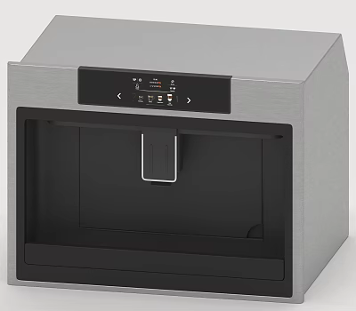 Modern Stainless Steel Kitchen Appliance with Digital Control Panel and Built-in Water Dispenser Design 3d model