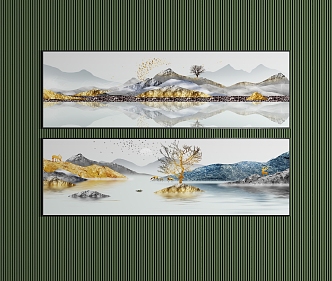 modern landscape painting decorative painting 3d model