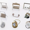 Various Hanging Chairs With Different Designs Materials And Styles For Home Decor 3d model