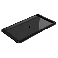Black Rectangular Tray With Smooth Surface And Central Circular Knob Design