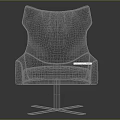 Modern Leather Single Chair With Unique Pleated Backrest And Metal Star Base